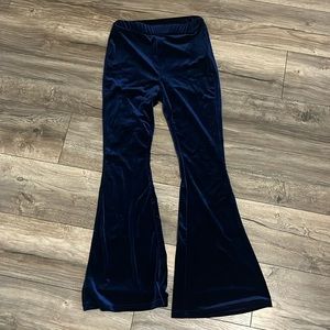 Unknown brand blue velvet flare pants
